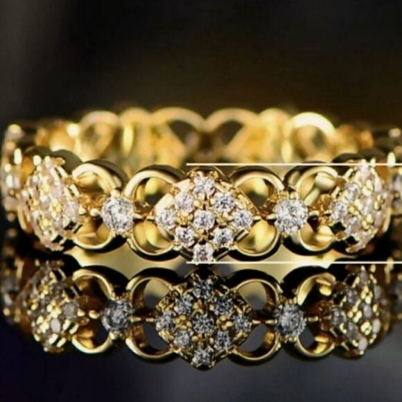 2 Ct. Round Cut Diamonds on 18K Gold over 925 Sterling Silver Ring - Women's - Picture 1 of 3